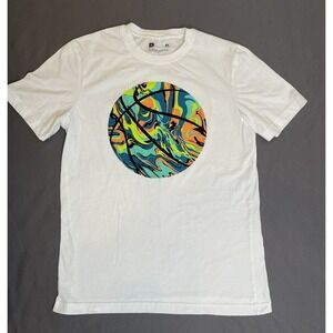 Xersion Men's Size Medium Short Sleeve White Graphic Basketball T-Shirt